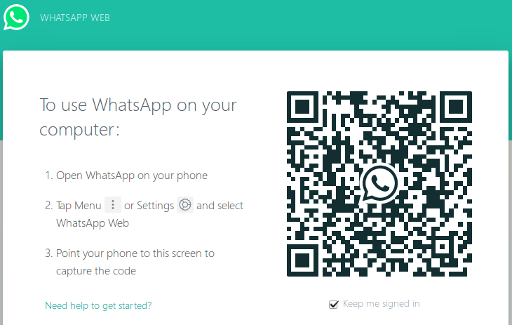 WhatsAppWeb Autorisierung mit QR-Code